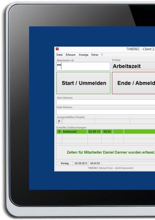 TIMEREC - Software zur Zeiterfassung, 
             Urlaubsplanung und Projektverwaltung - Monatsansicht